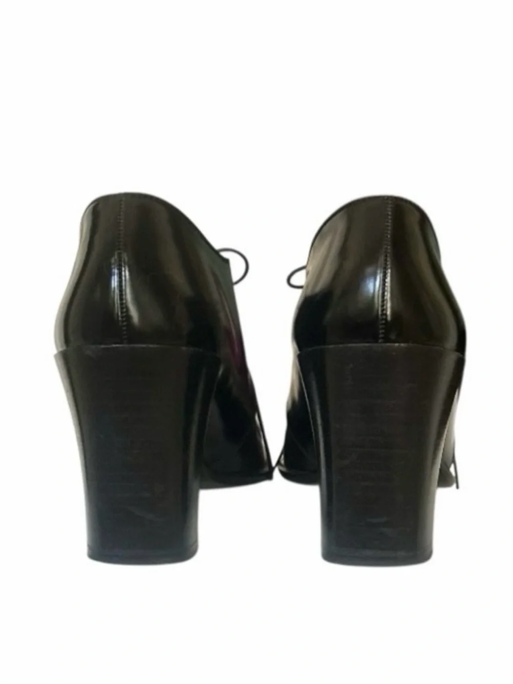 Richard Tyler Black Leather Lace Up Heeled Oxford Dress Shoes Size 7.5 N